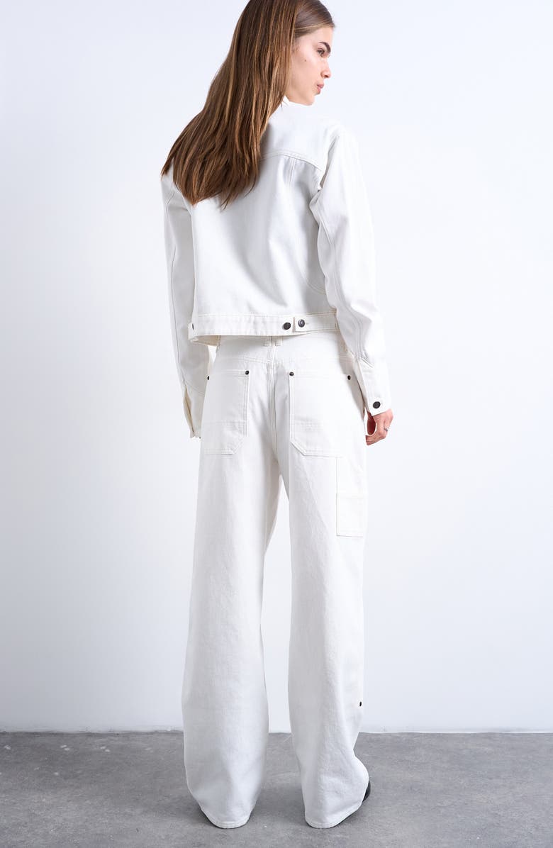 Topshop Column Straight Leg Jeans, Alternate, color, Ivory