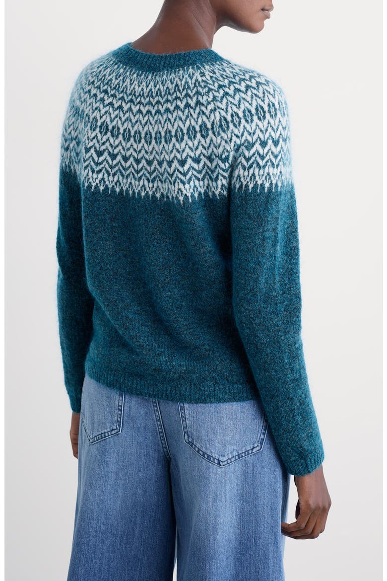 Spruce Frost Fair Isle Wool & Mohair Blend Sweater, Alternate, color, KNIT HELLEBORE SHORE LIMESTONE