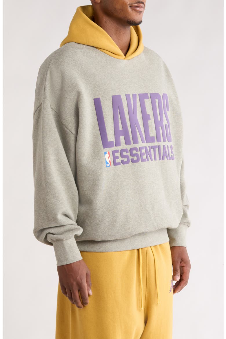 x NBA Lakers Sports Fit Hoodie, Alternate, color, CONCRETE HEATHER/ CANYON
