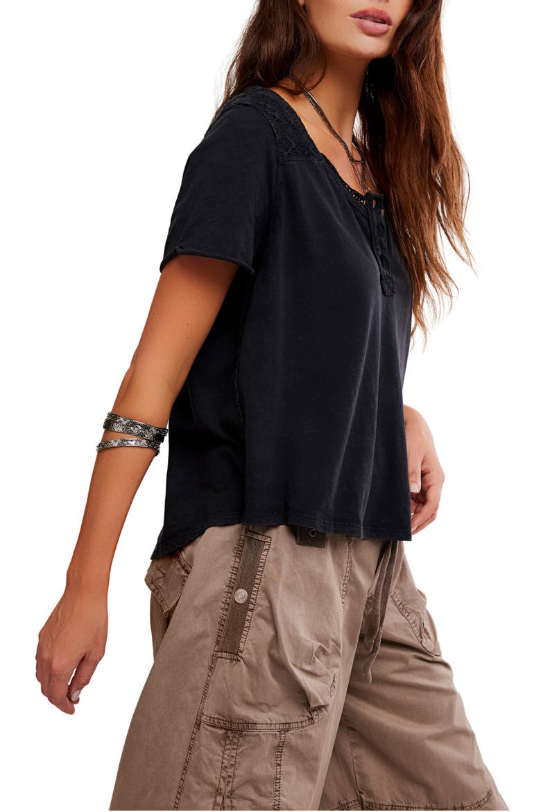 Heirloom Henley Top, Alternate, color, BLACK