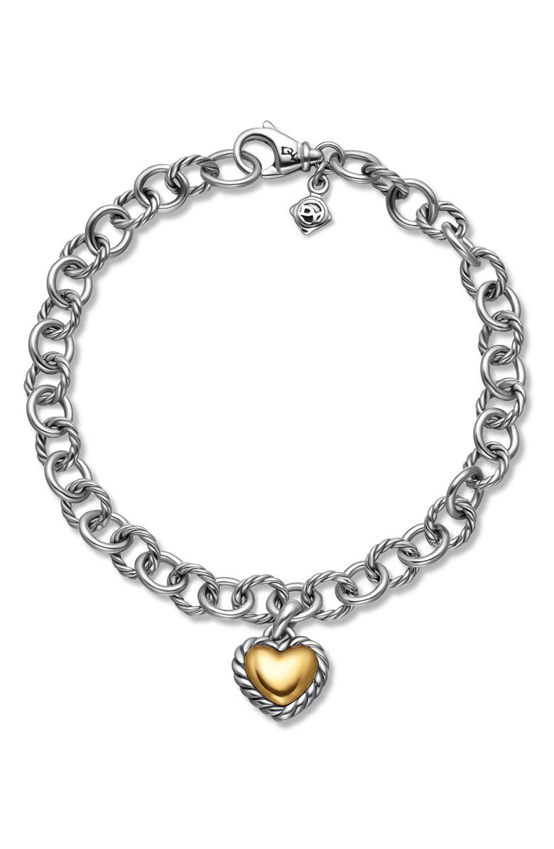 David Yurman Cable Collectibles<sup>®</sup> Cookie Classic Heart Bracelet, 4.5mm, Alternate, color, Two Tone