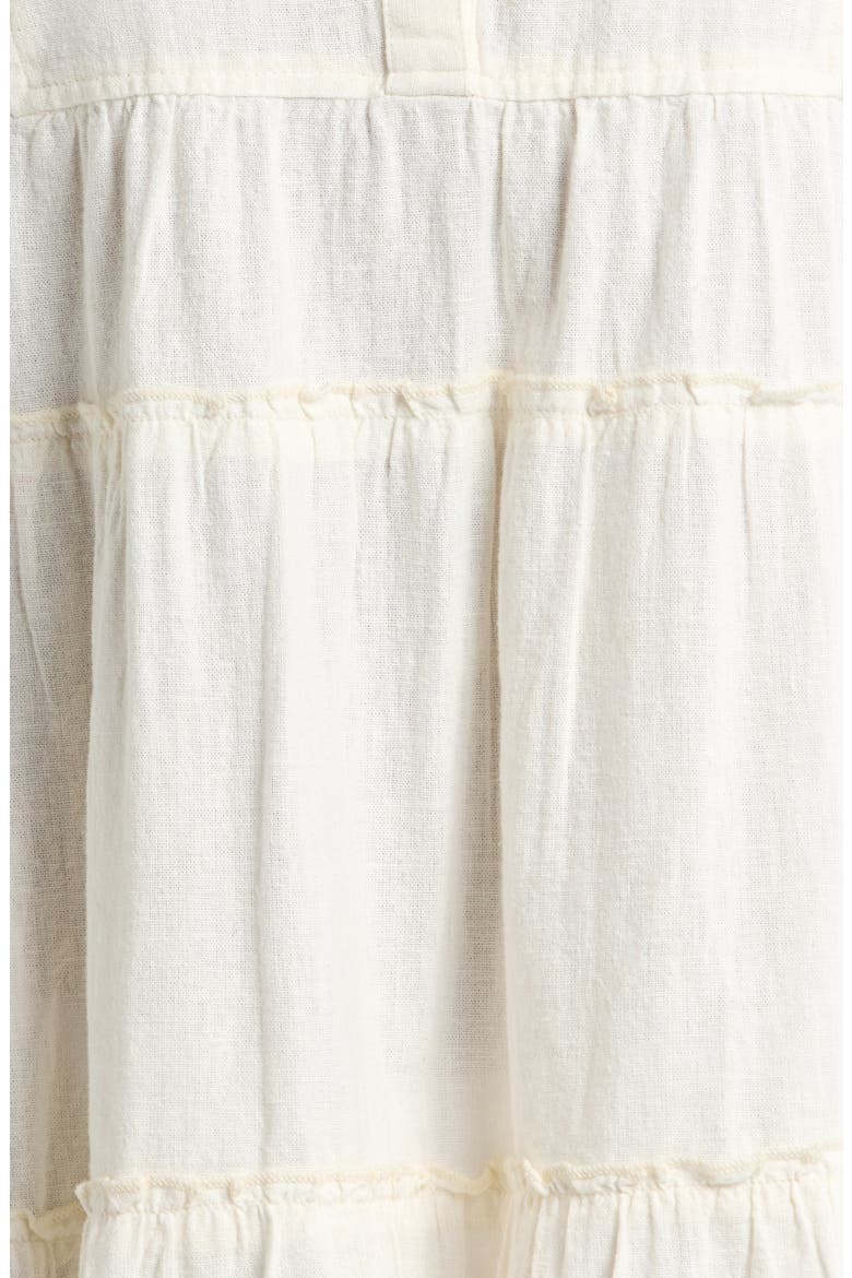 Tiered Cotton Blend Cover-Up Dress, Alternate, color, WHITE