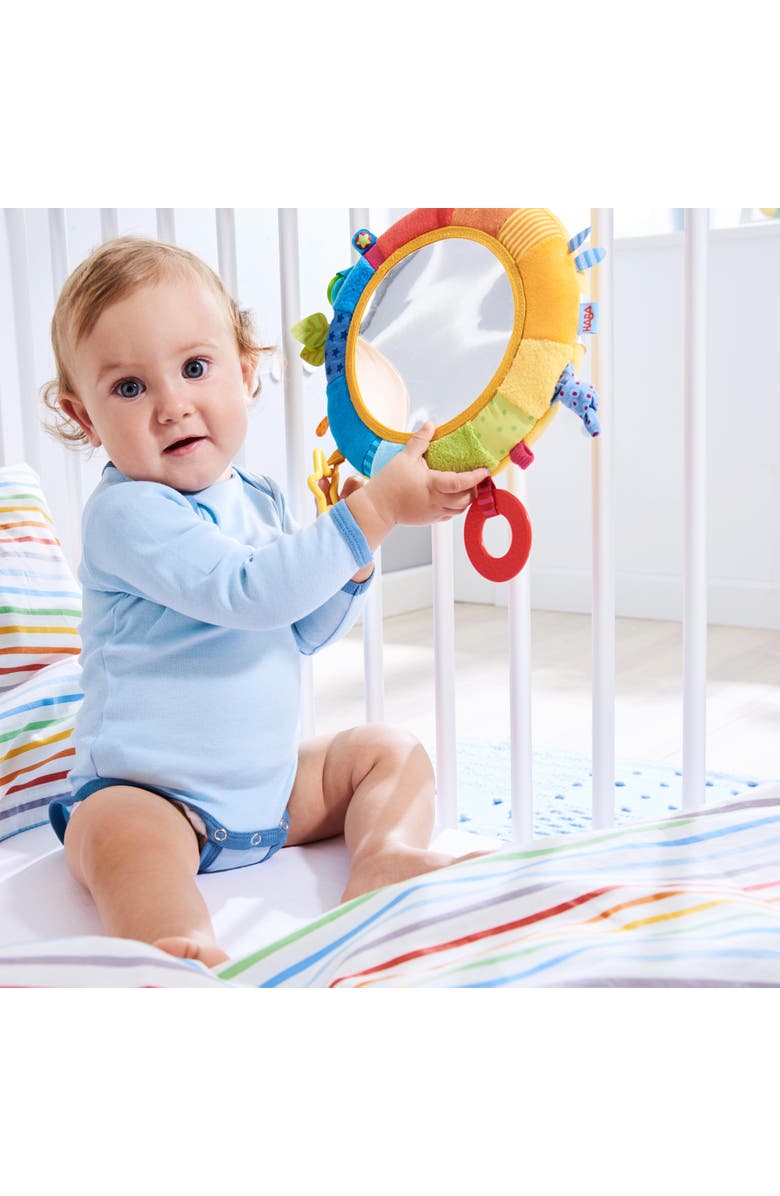 HABA Rainbow Baby Mirror for Tummy Time - Developmental Infant Toy for 6-12 Months - Baby Sensory Toy for Baby Gifts 6 Months and Up, Alternate, color, Multi