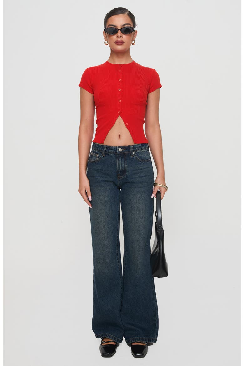 Suzu Split Hem Top, Alternate, color, RED
