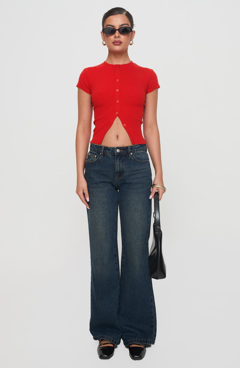 Princess Polly Suzu Split Hem Top, Alternate, color, Red