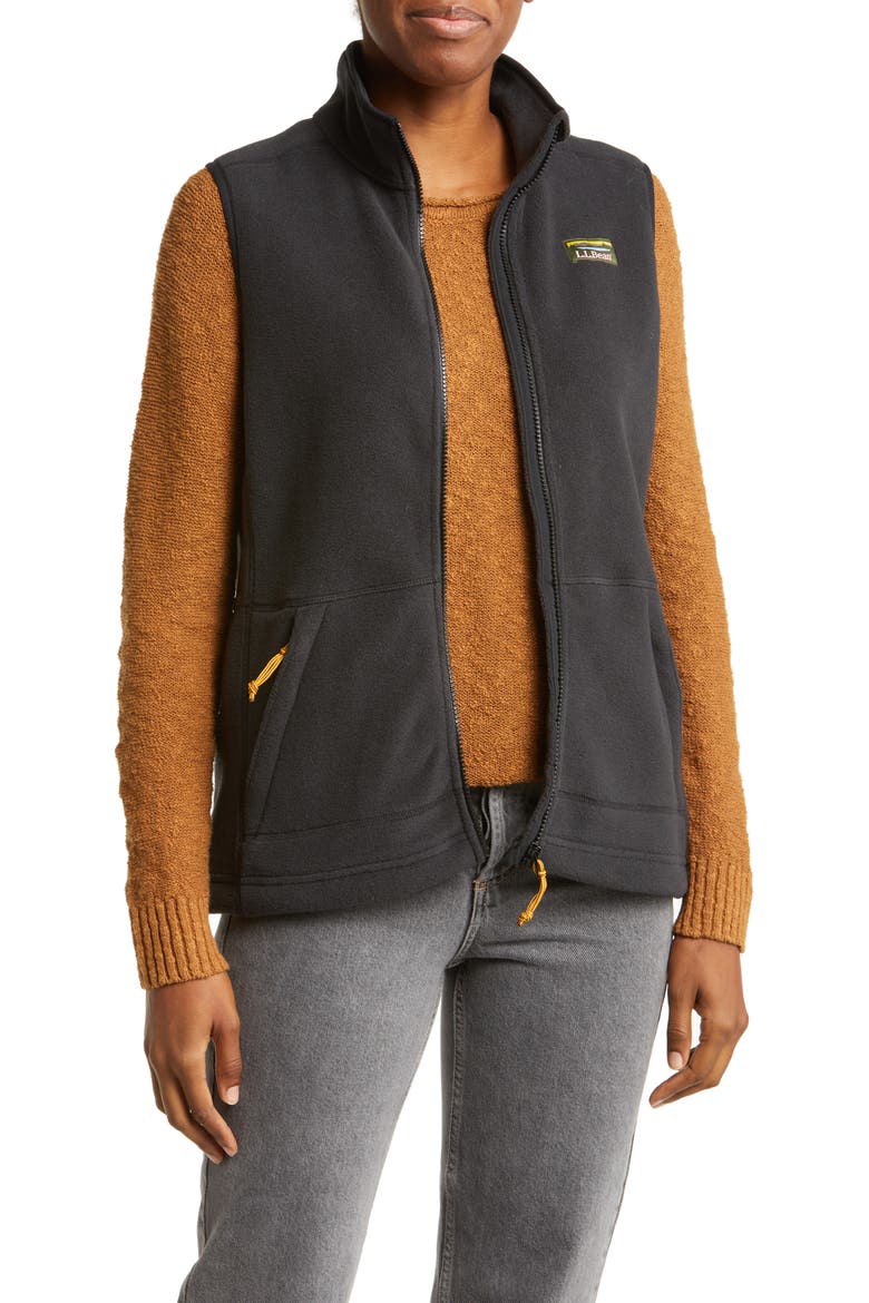 Mountain Recycled Polyester Fleece Vest, Main, color, BLACK