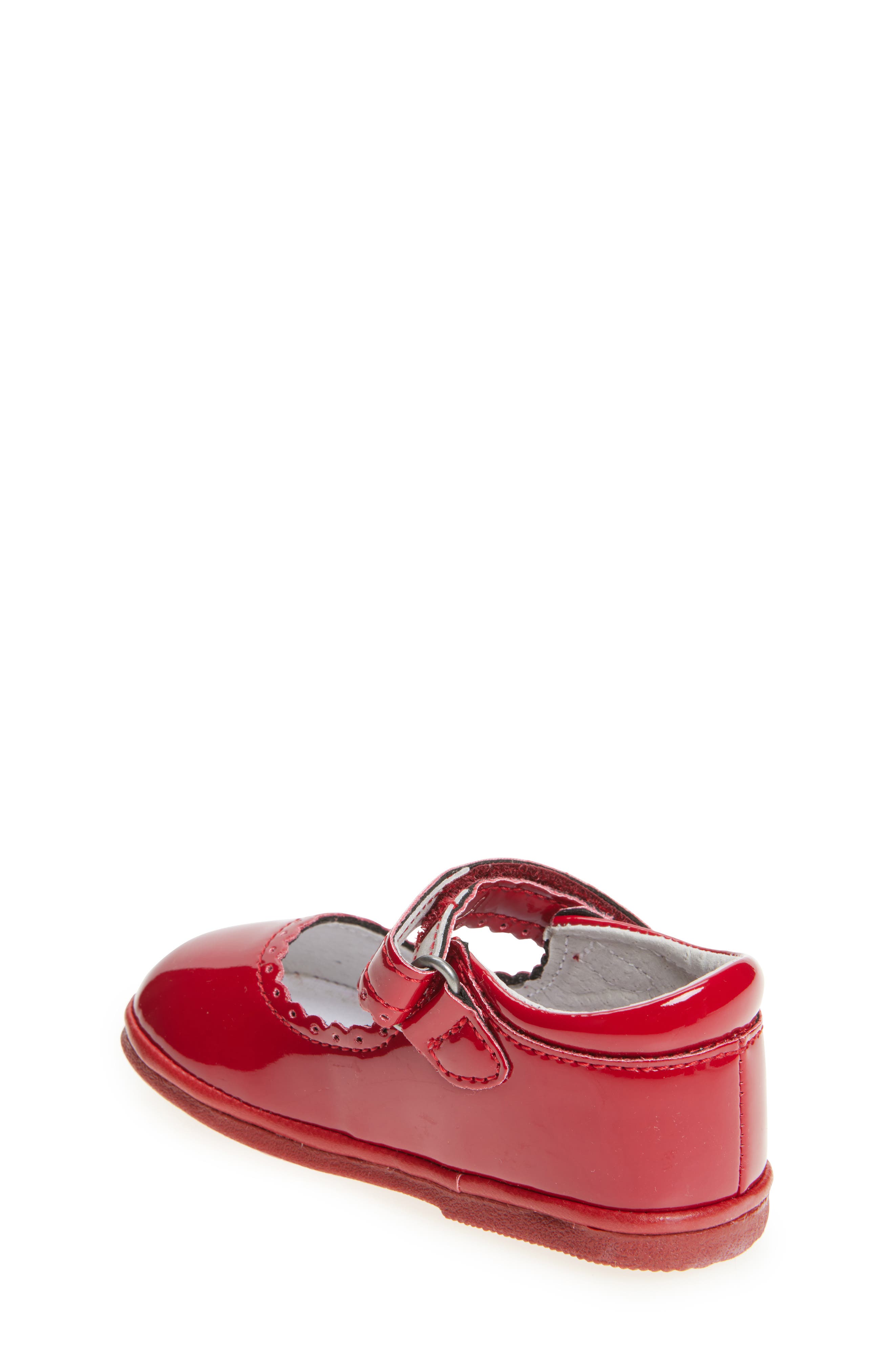 L'AMOUR Kids' Cara Scallop Mary Jane Flat, Alternate, color, Patent Red