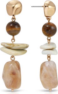 Ettika Solstice Stone 18k Gold Plated Drop Earrings
