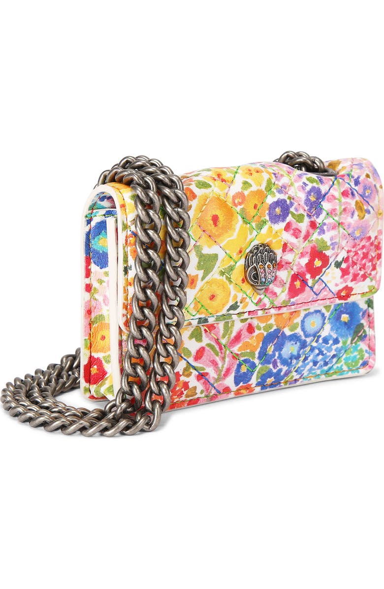 Kurt Geiger London Floral Couture Micro Kensington Floral Quilted Crossbody Bag, Alternate, color,