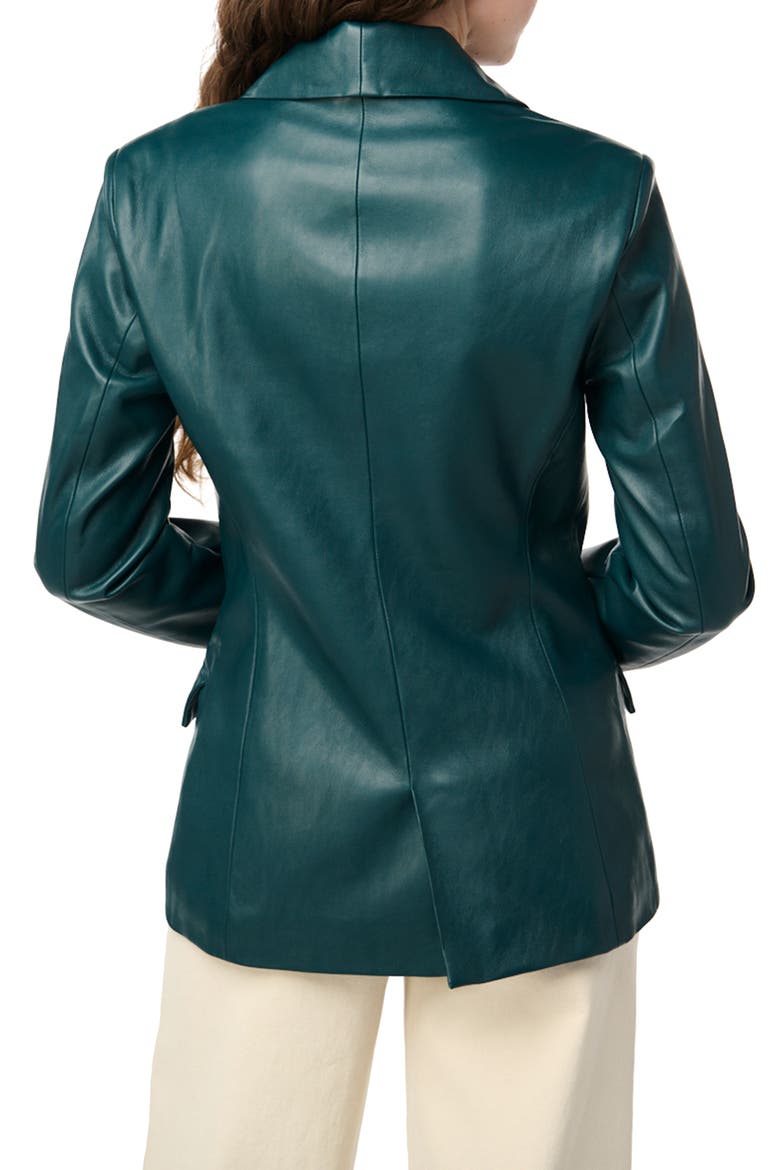 Double Breasted Faux Leather Blazer, Alternate, color, GREEN ROOM