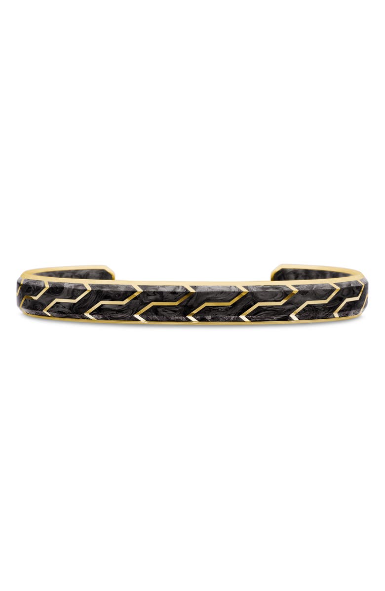 David Yurman Forged Carbon Cuff Bracelet in 18K Yellow Gold, 8.5mm, Main, color, Forged Carbon?