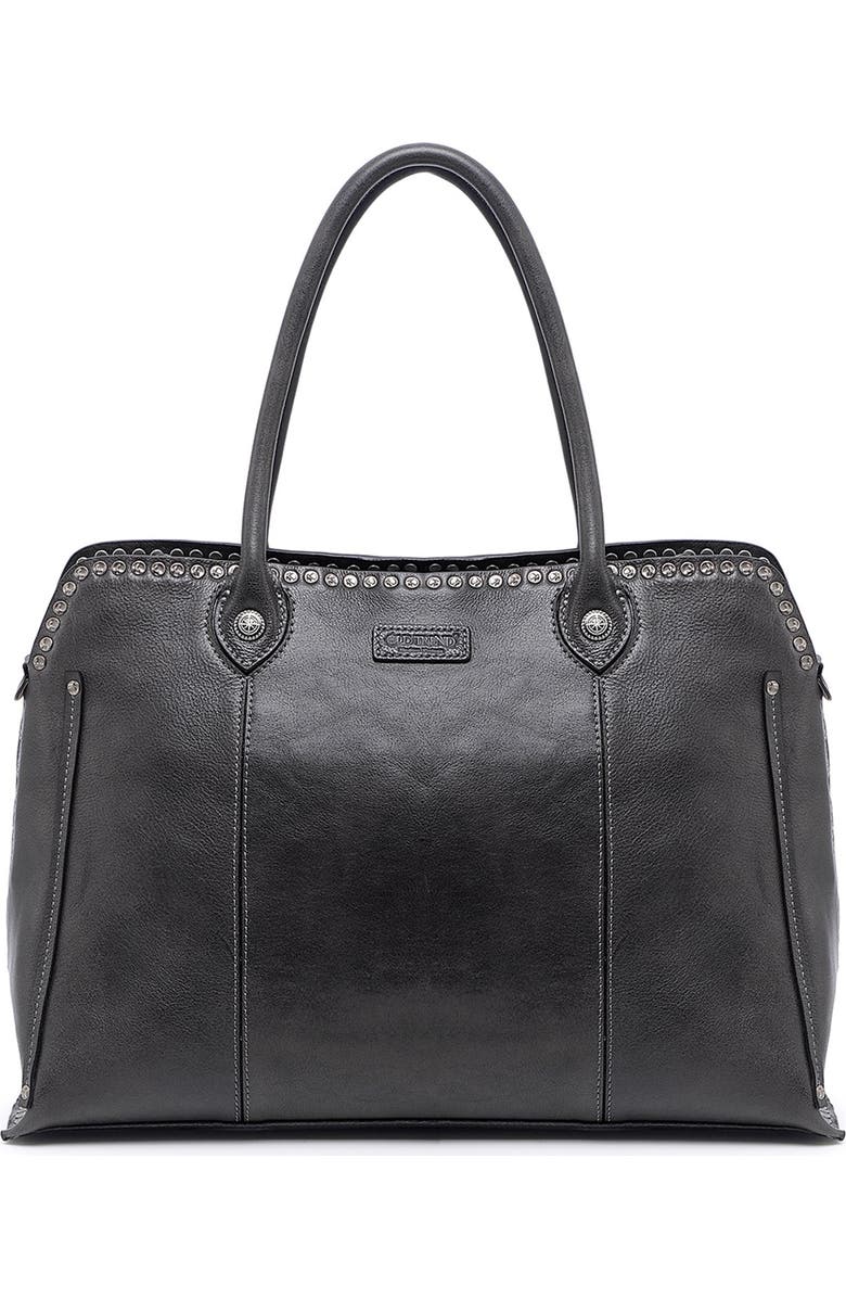 OLD TREND Soul Stud Leather Satchel Bag, Main, color, Slate