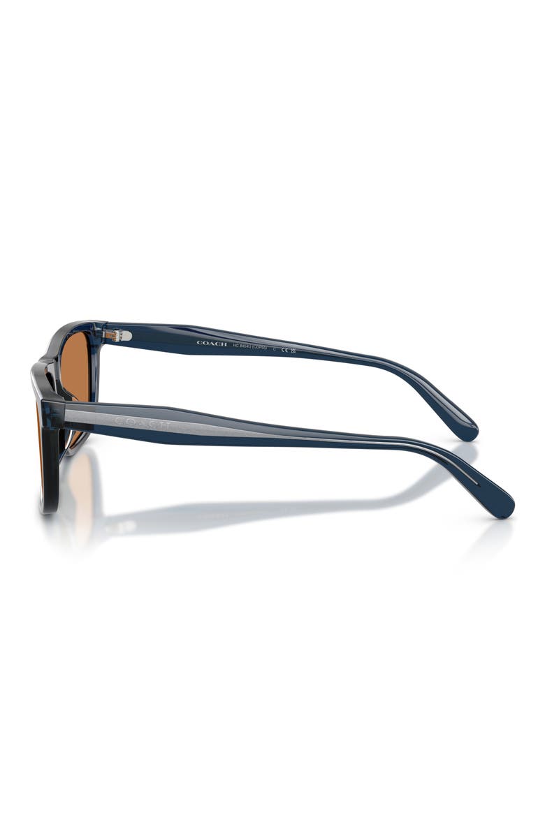 59mm Square Sunglasses, Alternate, color, TRANSPARENT DARK BLUE / AMBER