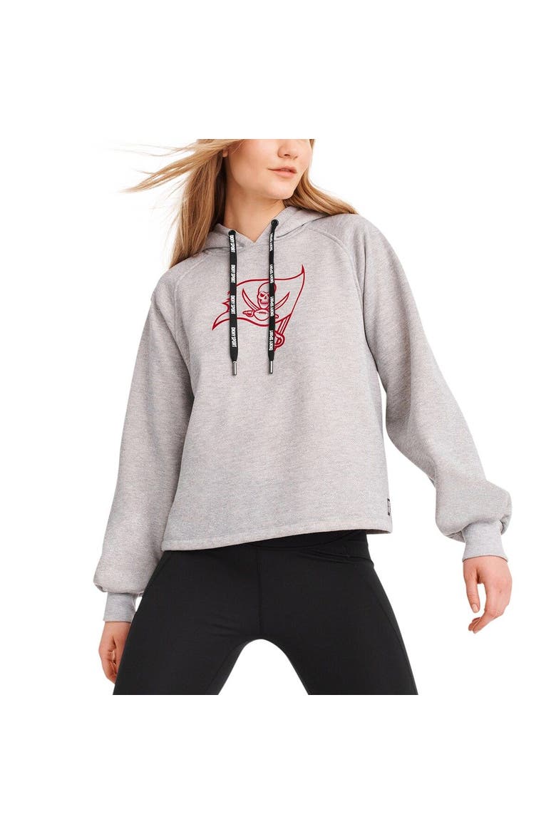 Women's DKNY Sport Heather Gray Tampa Bay Buccaneers Debbie Dolman Raglan Pullover Hoodie, Main, color, Heather Gray