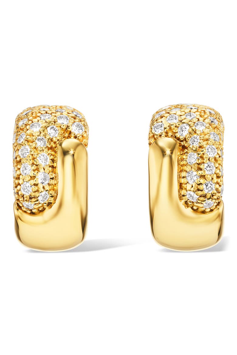 Holos Round 18K Gold & Diamond Huggie Hoop Earrings, Alternate, color, YELLOW GOLD