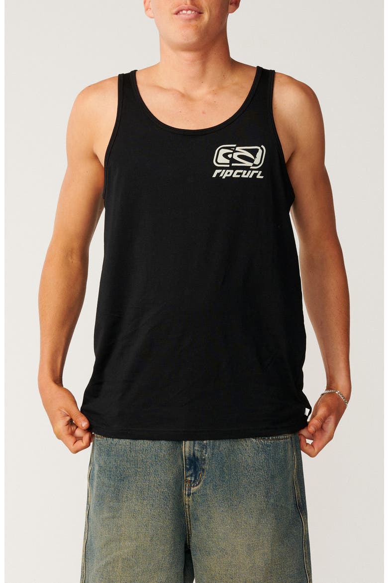 Archive Ripped Graphic Cotton Tank, Main, color, BLACK