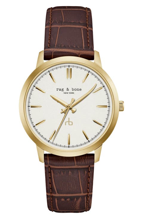 Manston Leather Strap Watch, 40mm