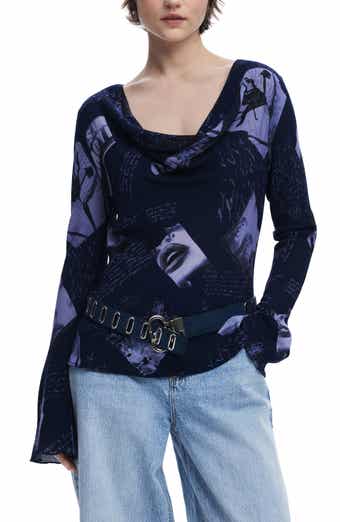 Desigual Print Cowl Neck Top