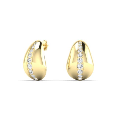 Diamond Cloud Lab Diamond Earrings in 14K Gold