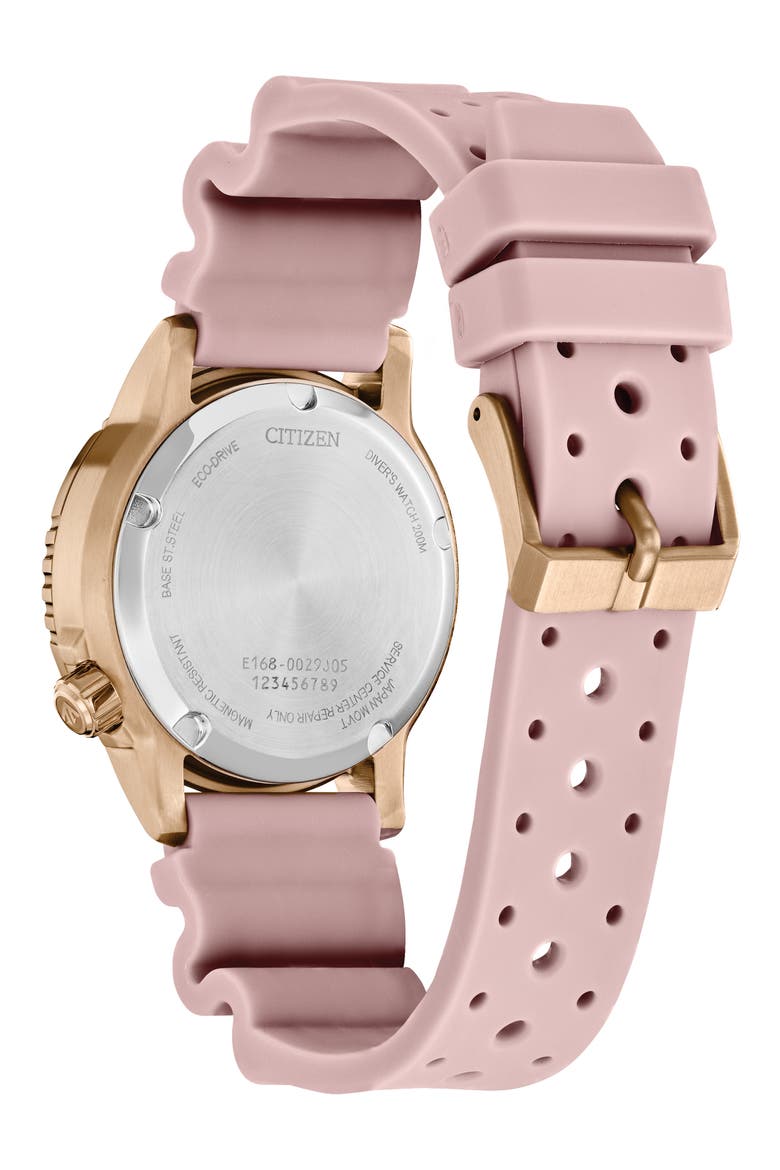 Promaster Sea Polyurethane Strap Watch, 36.5mm, Alternate, color, PINK