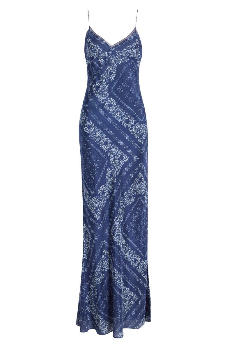 LoveShackFancy Deyo Lace Trim Silk Slipdress, Alternate, color, 