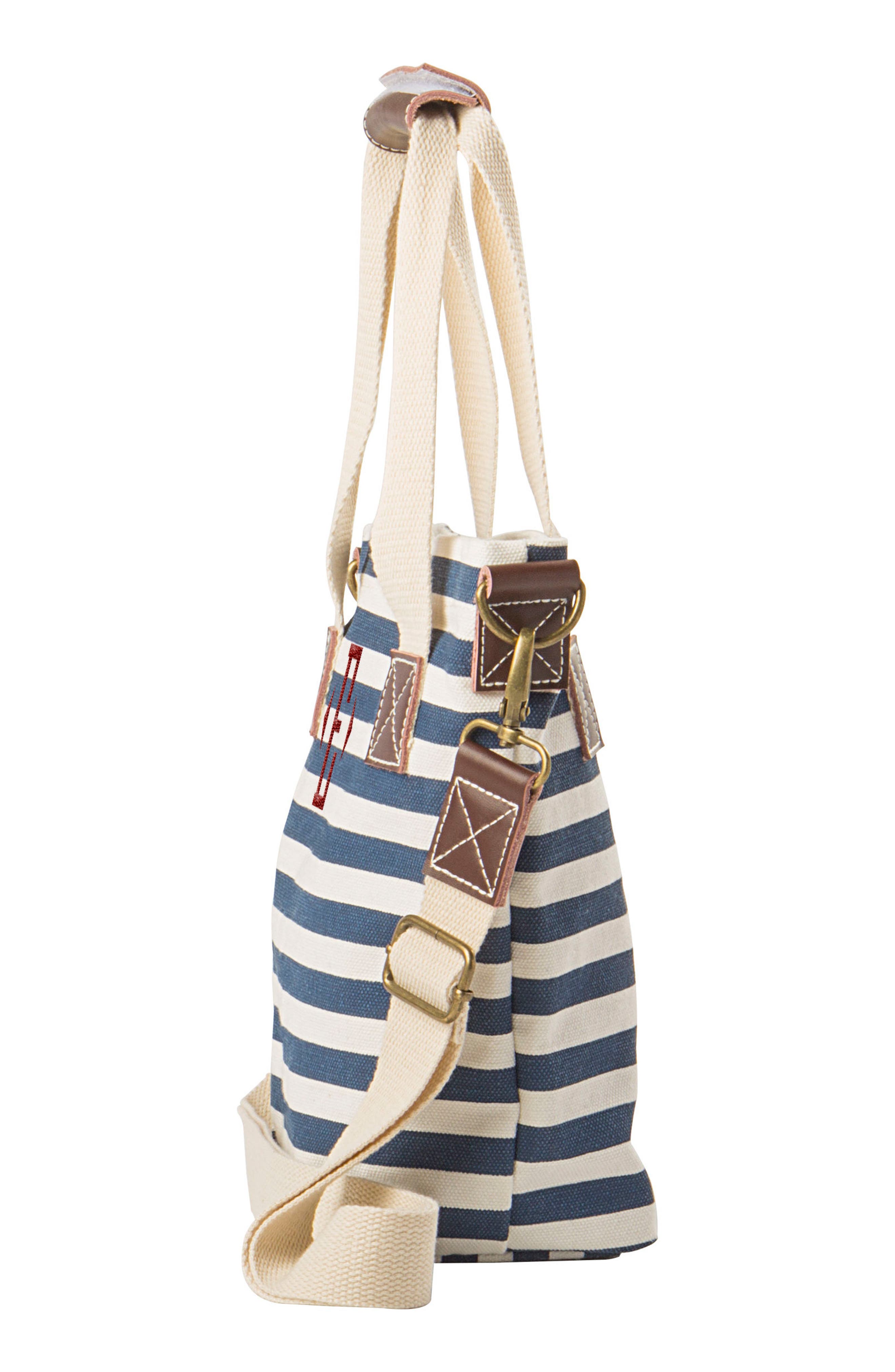 Monogram Stripe Wine Tote, Alternate, color, BLUE
