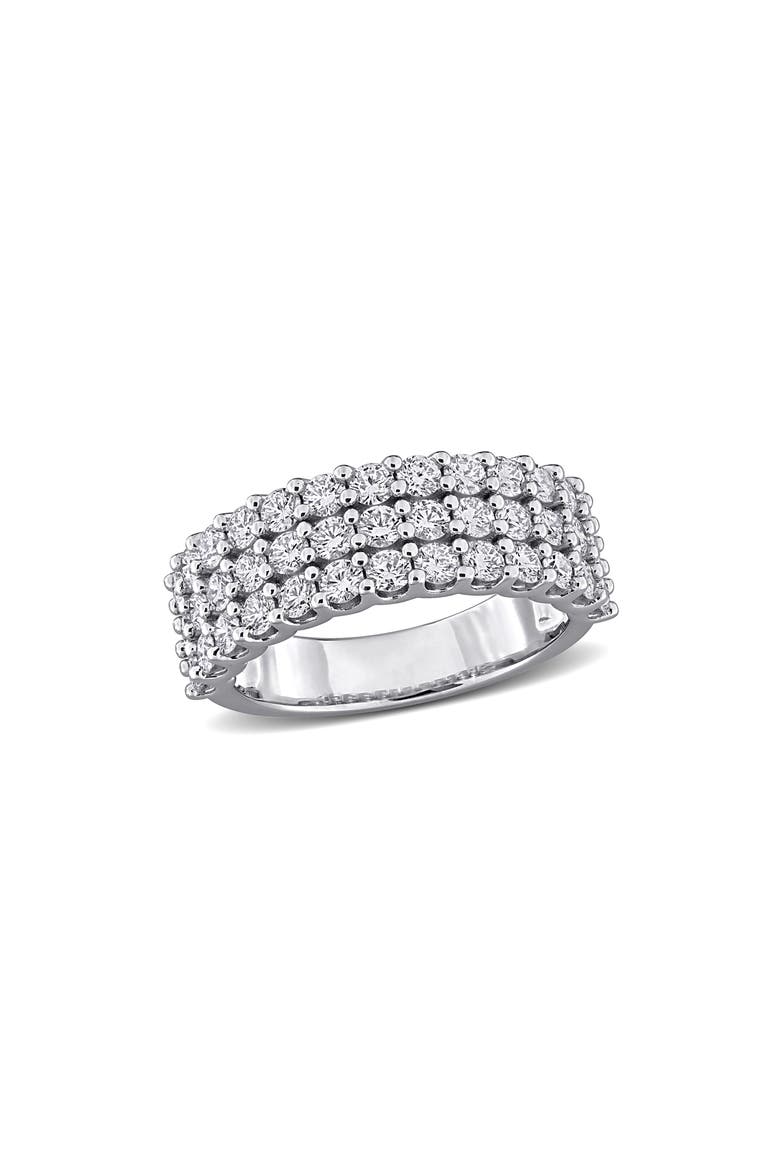 Sterling Silver Lab Grown Diamond Band Ring, Main, color, WHITE