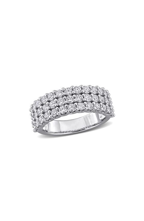 Sterling Silver Lab Grown Diamond Band Ring