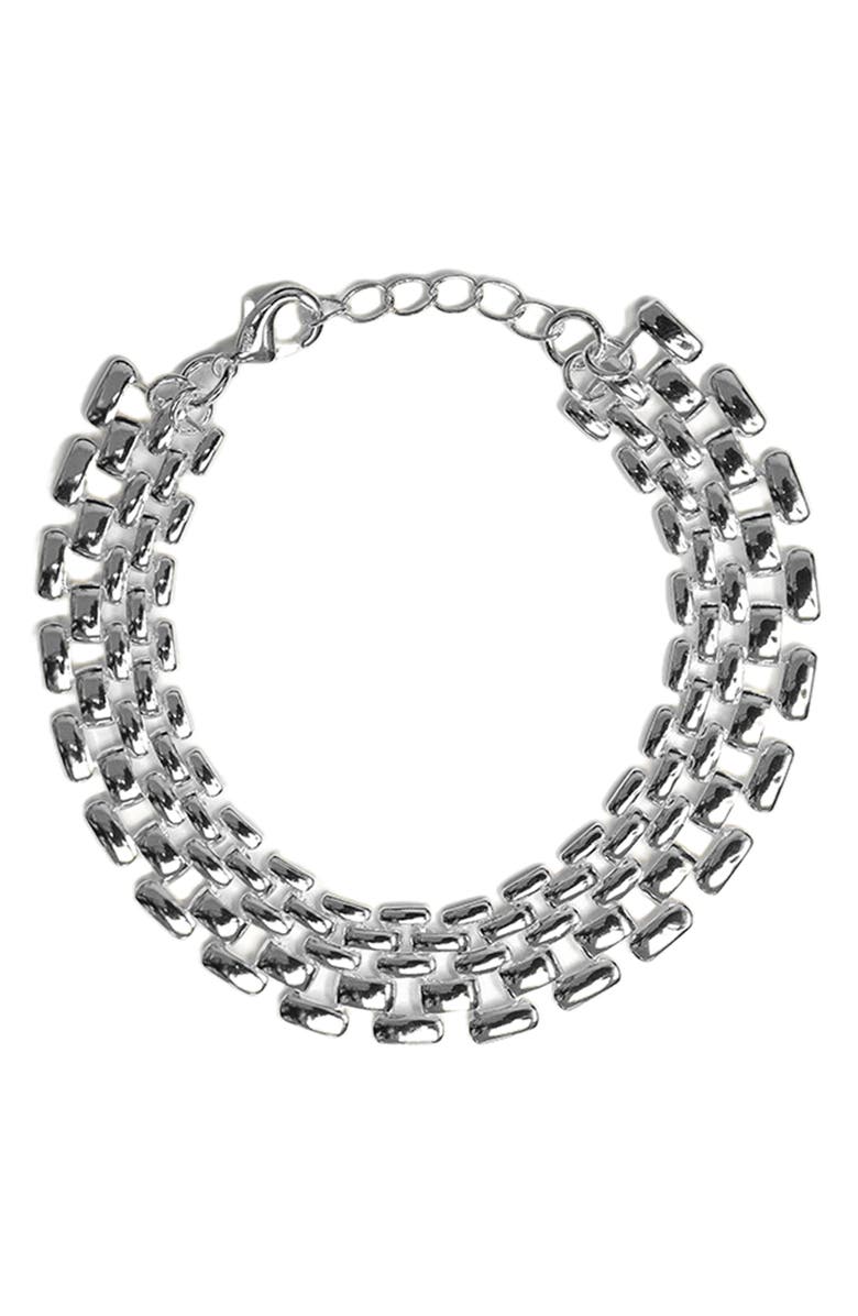 Argento Vivo Sterling Silver Panthera Link Bracelet, Main, color, Silver