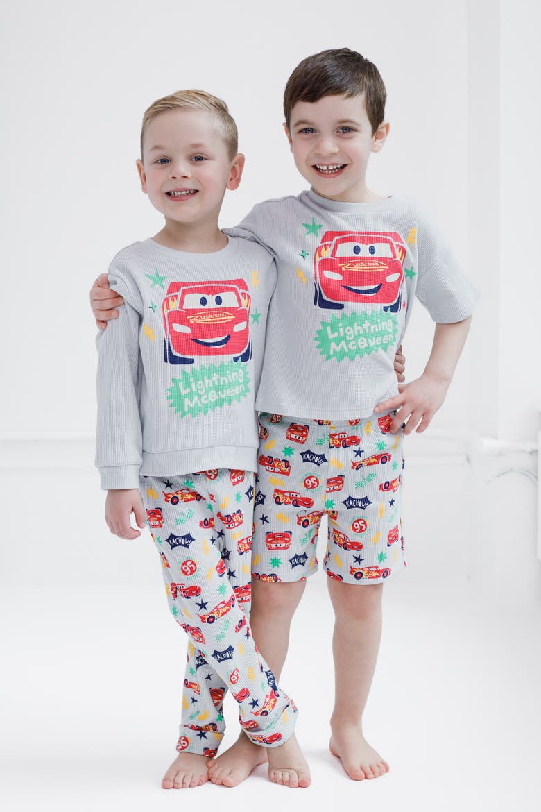 Pixar Loungewear 2-Piece Sweatshirt and Waffle Pants Set, Alternate, color, McQueen Grey