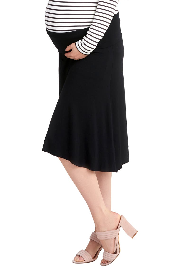 Nola Maternity Skirt, Alternate, color, BLACK