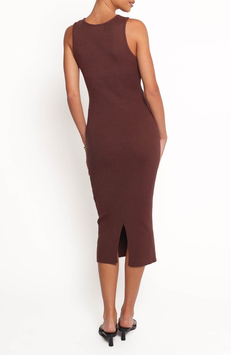 Petal & Pup Hollis Sleeveless Rib Midi Dress, Alternate, color, Chocolate