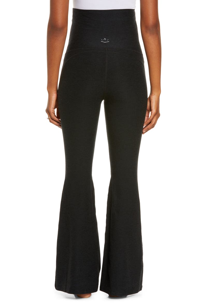 High Waist Flare Maternity Pants, Alternate, color, DARKEST NIGHT