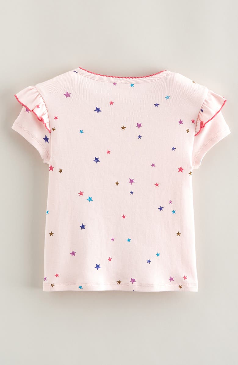 Tucker + Tate Kids' Print Ruffle Sleeve Cotton T-Shirt, Alternate, color, Pink Balm Cheerful Stars