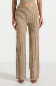 Manière De Voir Elvy Cable Knit Foldover Fit & Flare Bottoms