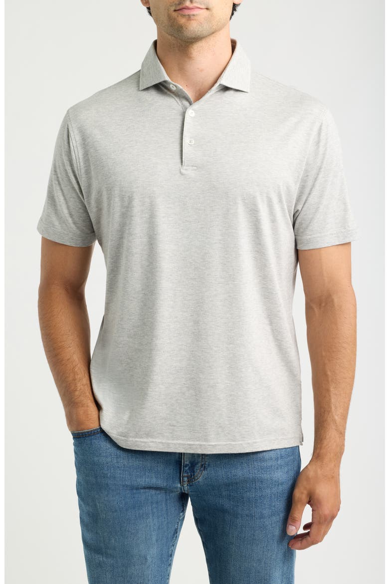 Crown Crafted Excursionist Flex Microstripe Polo, Main, color, GALE GREY