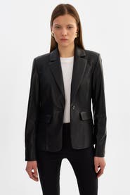 LAMARQUE Davie | Faux Leather Fitted Blazer