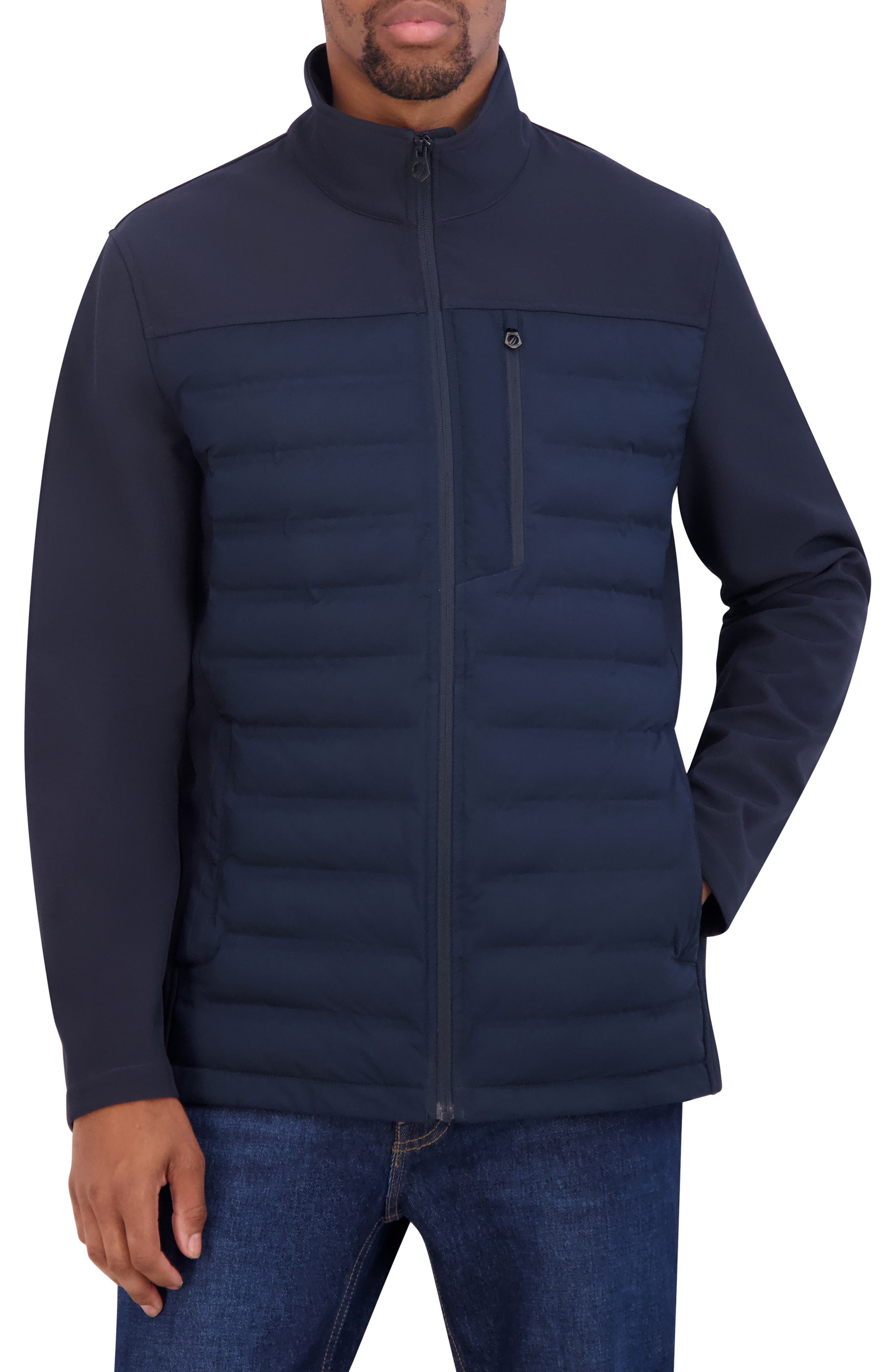 Nautica Water Resistant Hybrid Tech Softshell Jacket