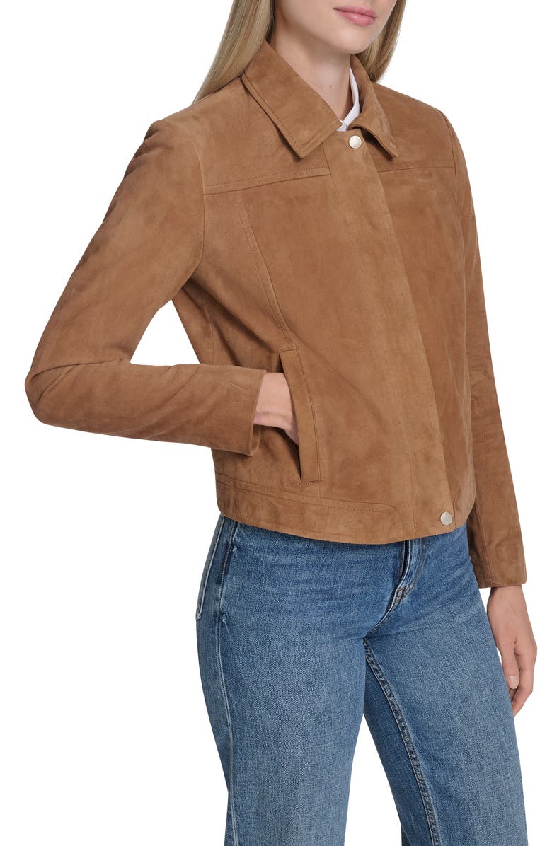 Cole Haan Suede Jacket, Alternate, color, Hazlenut