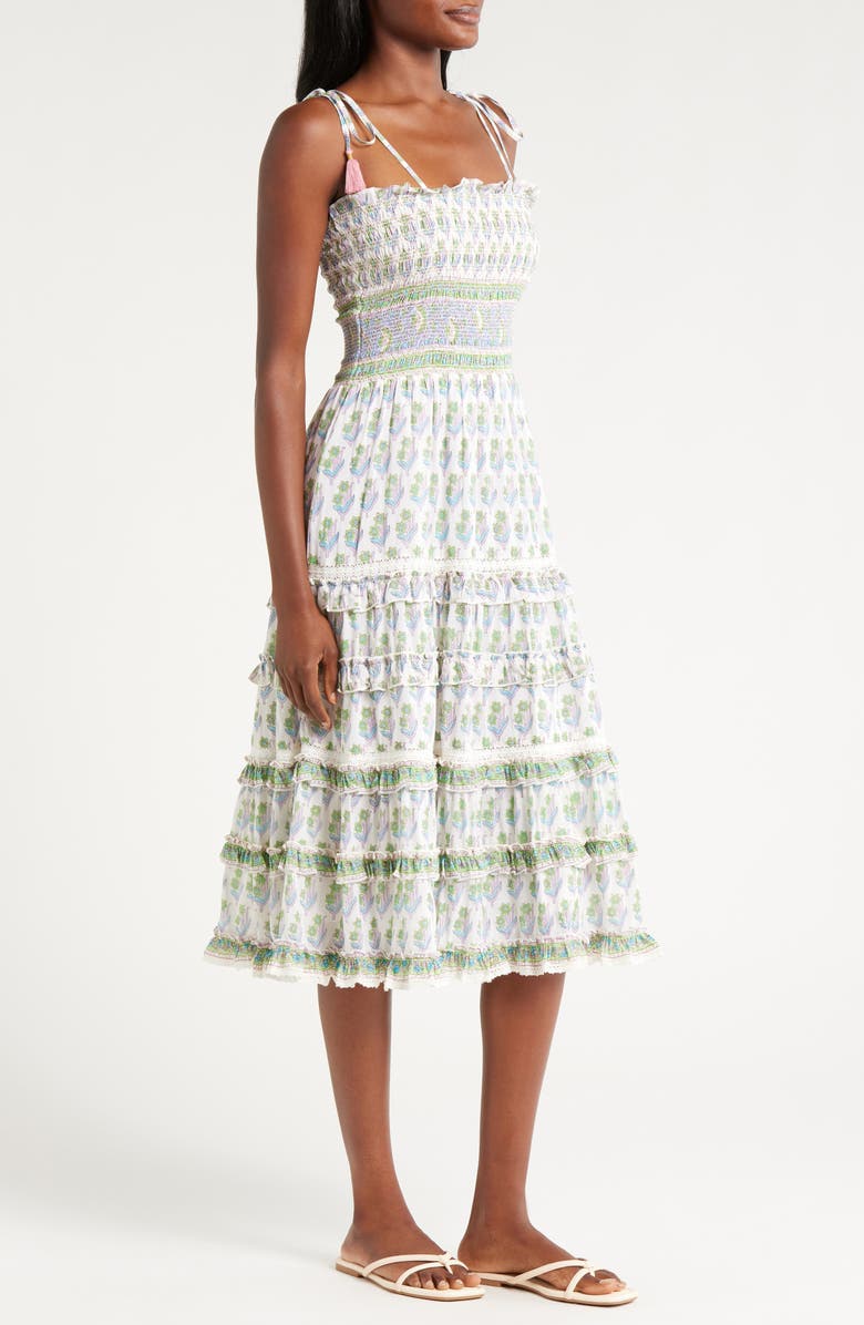 ALICIA BELL Liberty Floral Tiered Cotton & Silk Sundress, Alternate, color, 