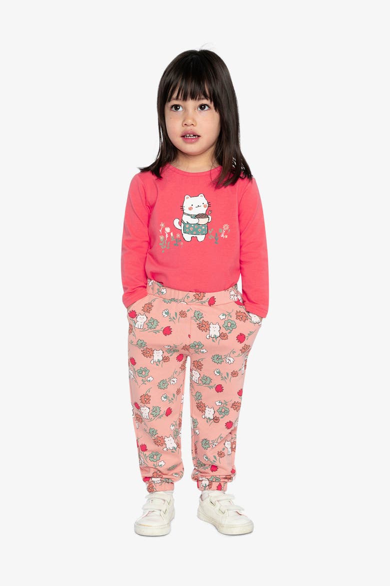 Organic Cotton Cat Noodle Long Sleeve T-Shirt, Alternate, color, Coral Pink