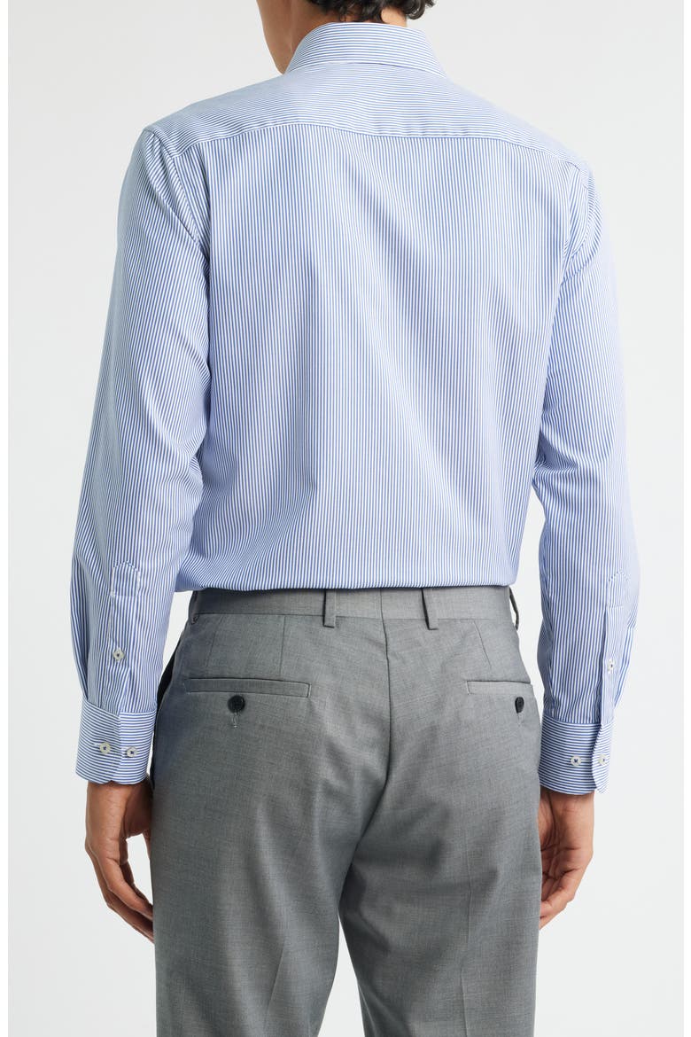 Banker Stripe Non-Iron Cotton Twill Dress Shirt, Alternate, color, BLUE