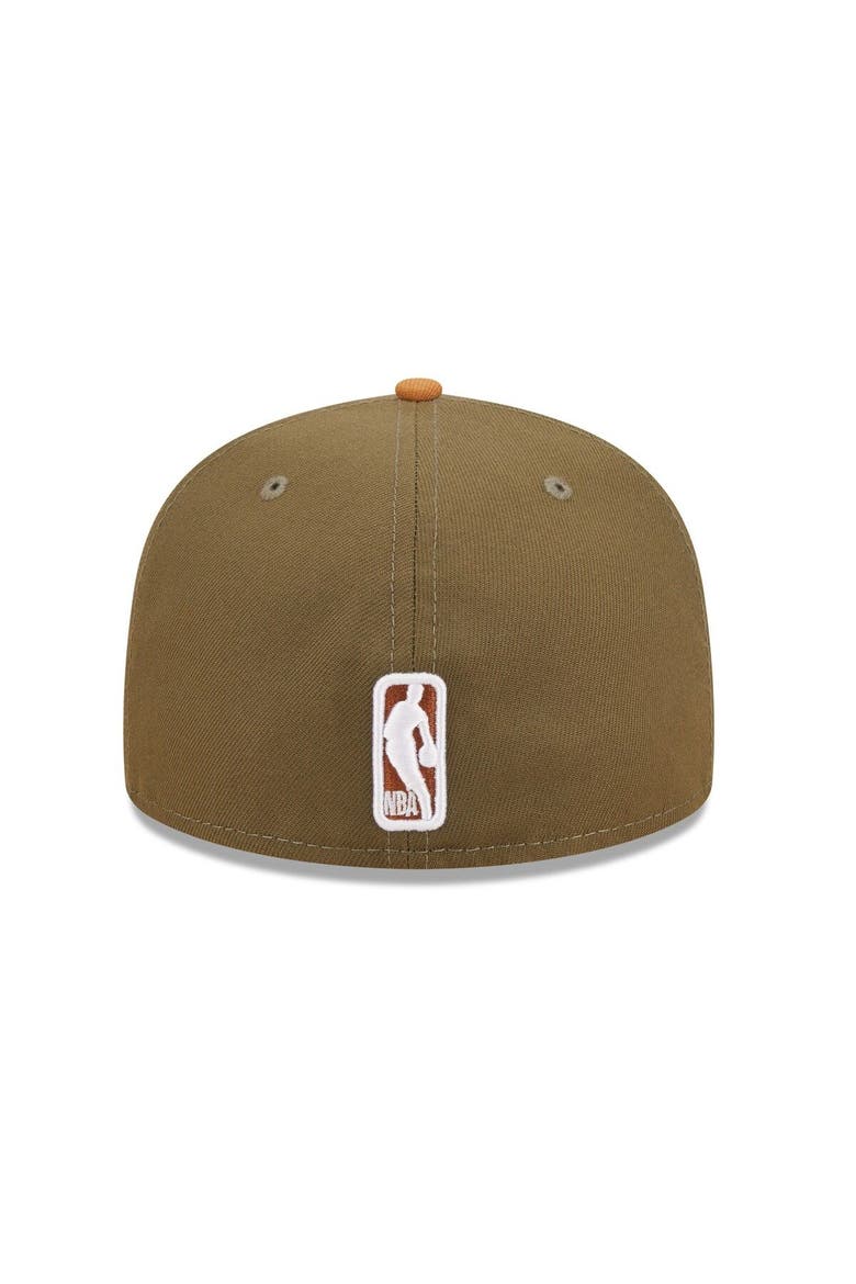 Men's New Era  Olive/Orange Golden State Warriors Two-Tone 59FIFTY Fitted Hat, Alternate, color, Olive