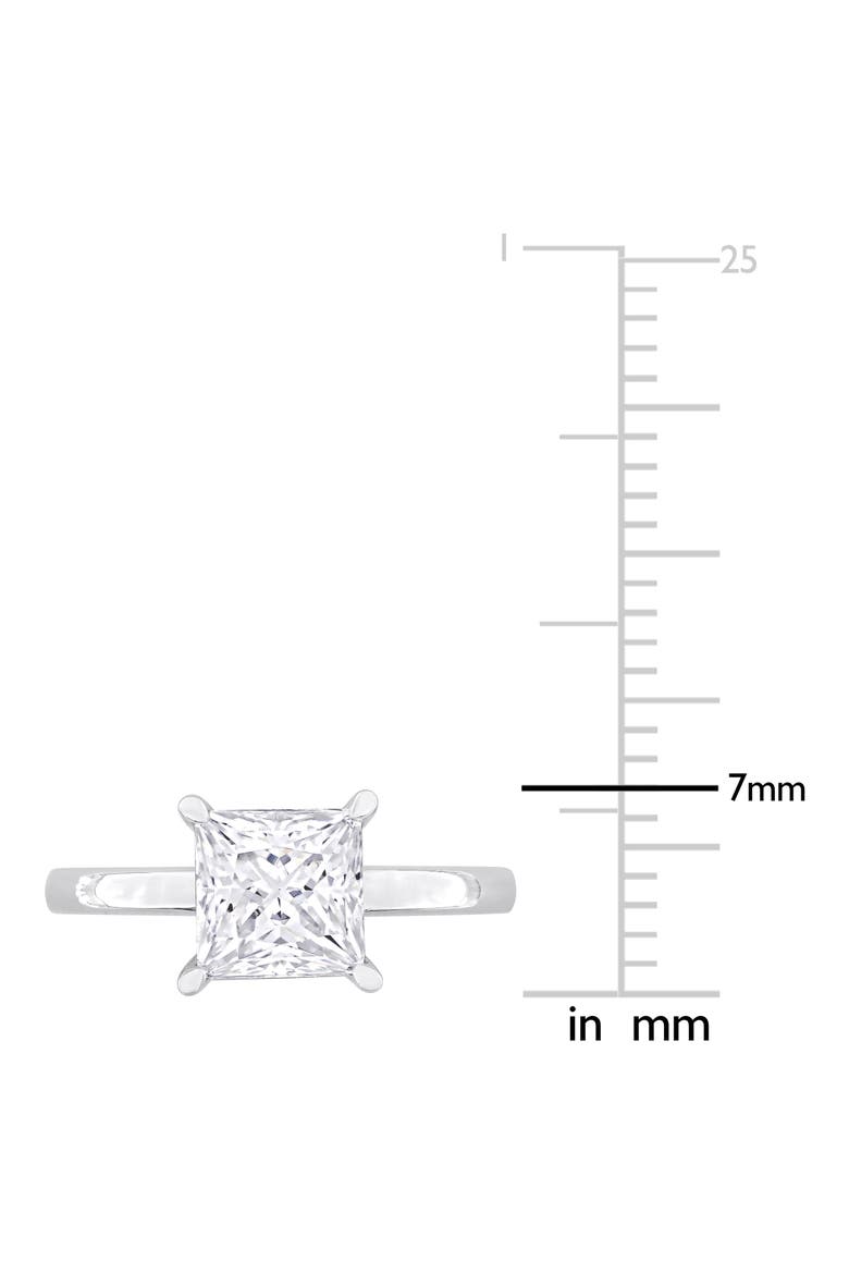 Sterling Silver Princess Cut Created Moissanite Engagement Ring, Alternate, color, SILVER