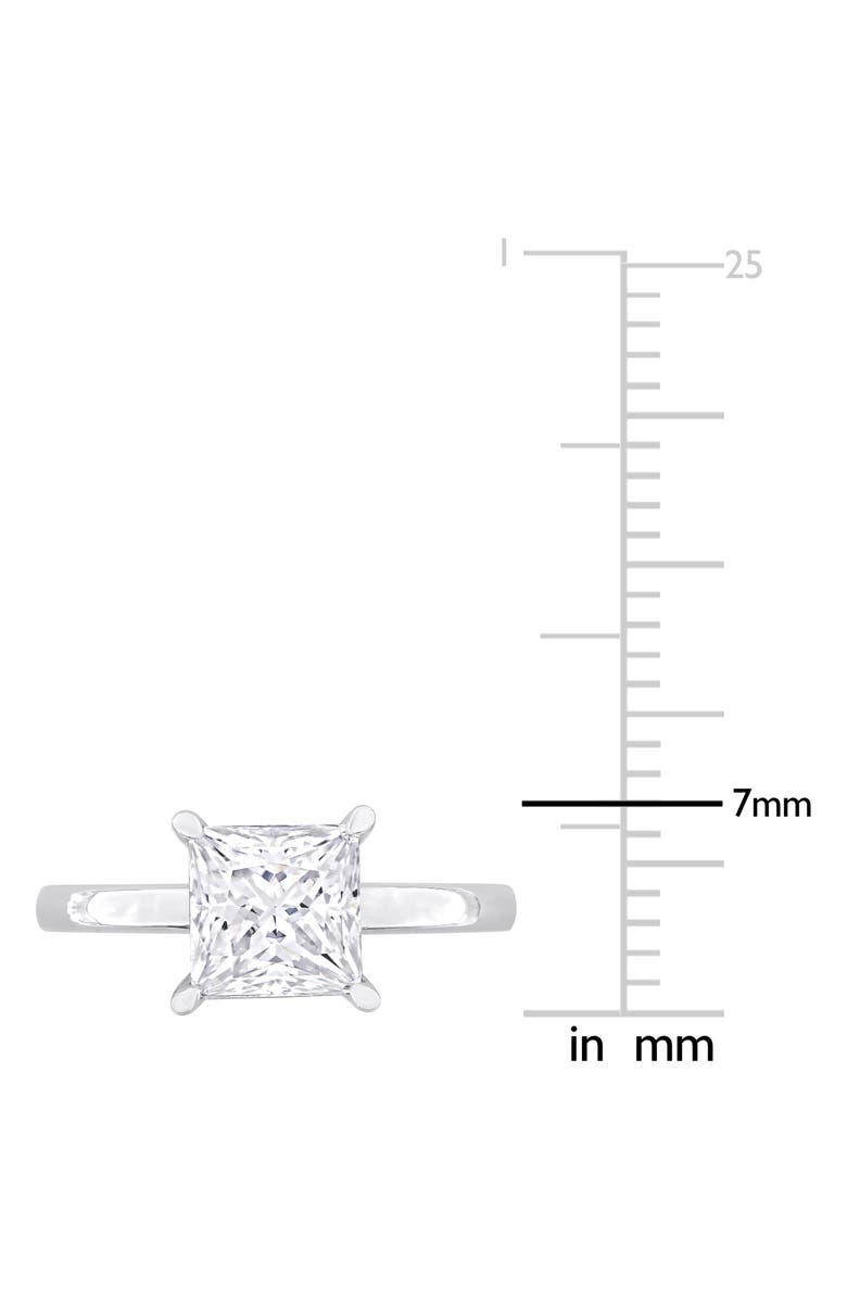 DELMAR Sterling Silver Princess Cut Created Moissanite Engagement Ring, Alternate, color, Silver