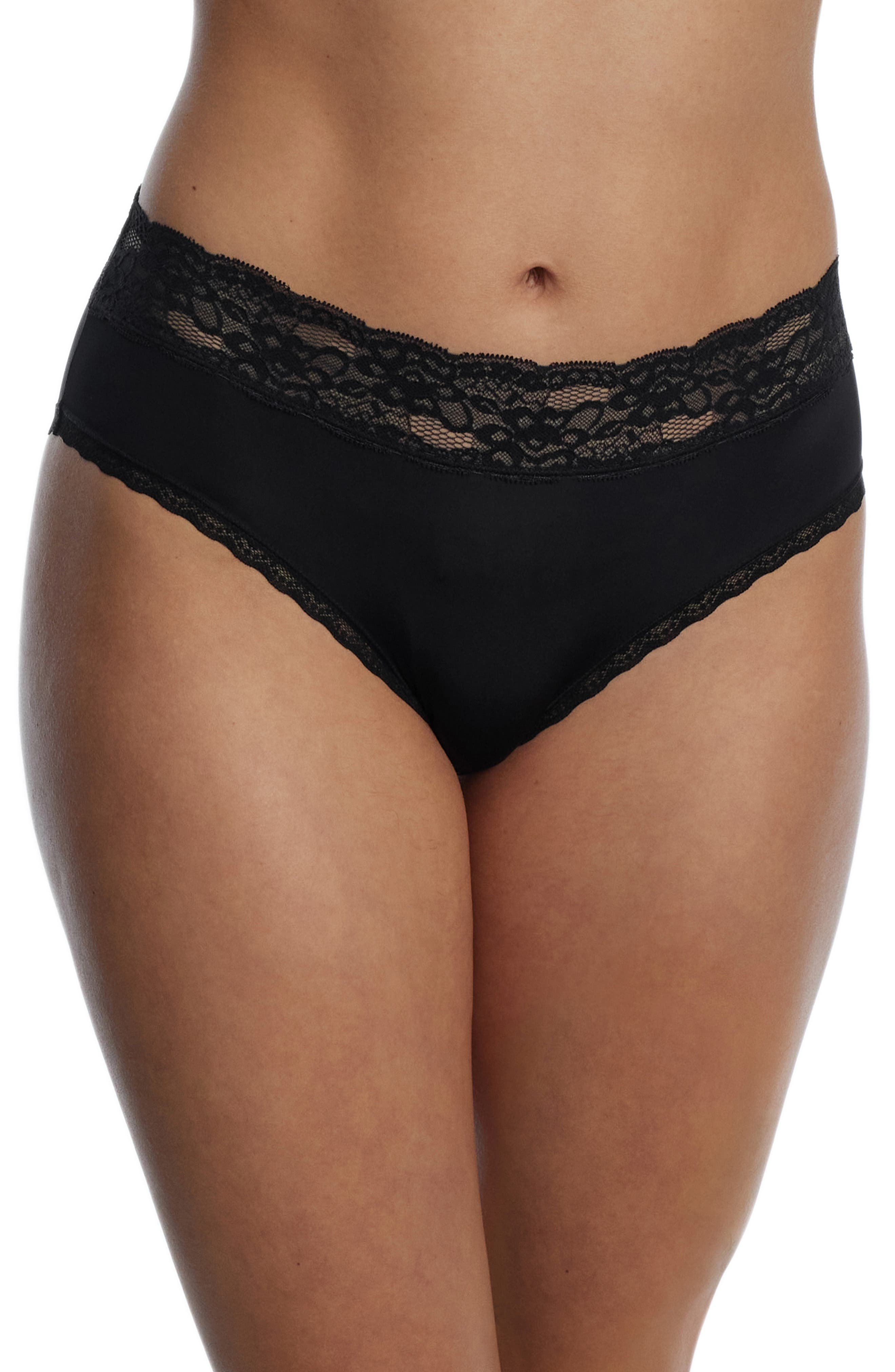 Skarlett Blue Goddess Lace Trim Hipster in Black 