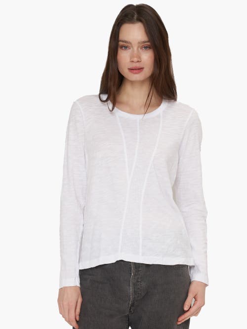 Wilt Clothing Contrast Panel Long Sleeve Tee In White