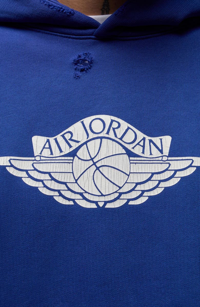 Jordan Rare Air Oversize Distressed Pullover Hoodie, Alternate, color, Deep Royal