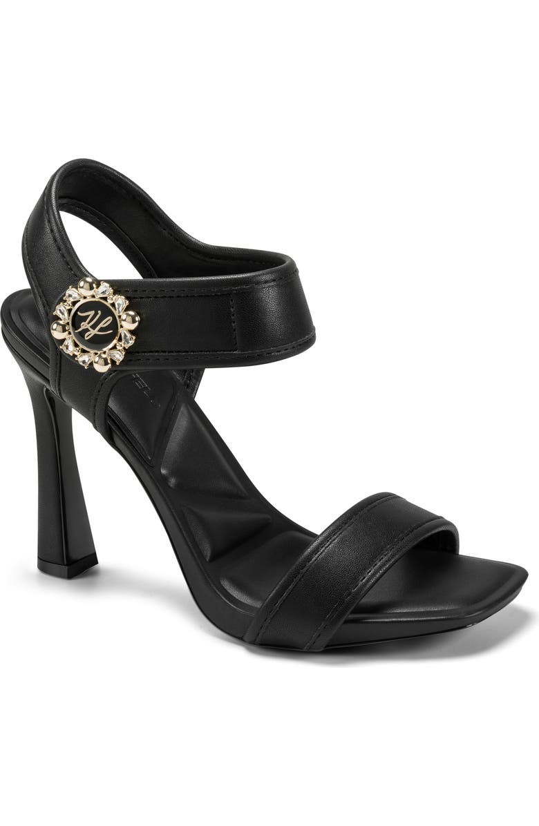 KARL LAGERFELD PARIS Celida Ankle Strap Sandal, Main, color, Black