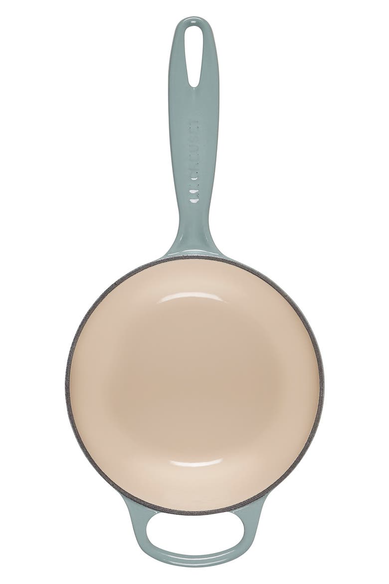 Signature 1.75-Quart Enameled Cast Iron Saucepan, Alternate, color, SEA SALT